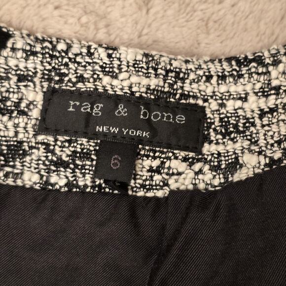 RAG & BONE NEW YORK MINI SKIRT Gray Black Tweed Pockets Zip #7099-109 Size 6 - Picture 11 of 14
